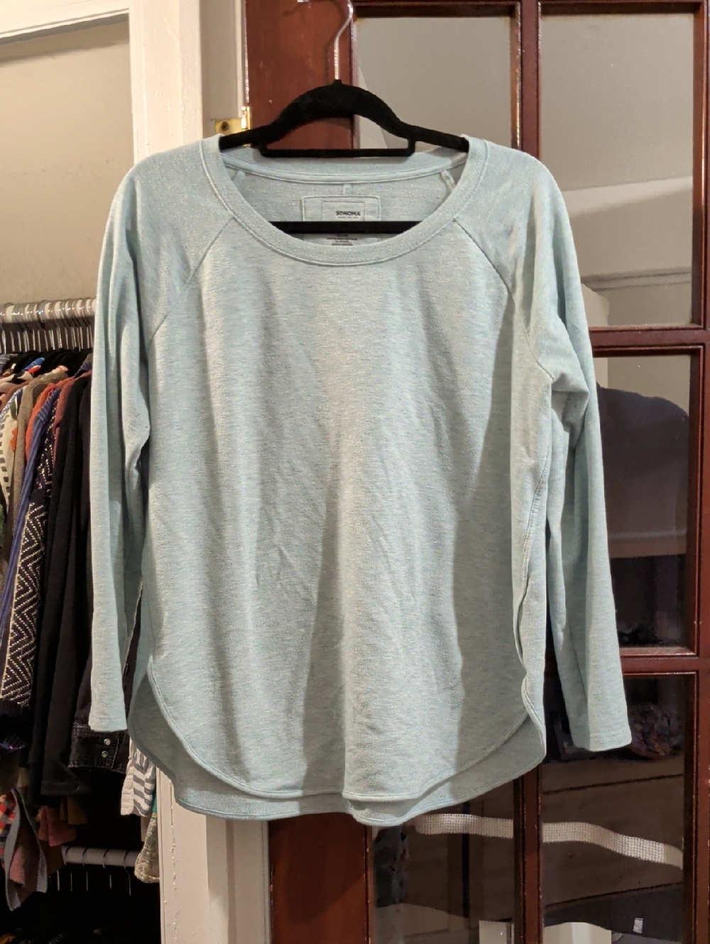 Sonoma Pale Blue Long-Sleeve Pullover Sweatshirt
